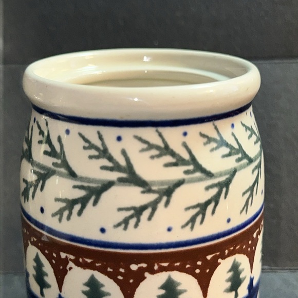 Boleslawiec Polish Pottery Pine Tree Jar (no lid) - Picture 3 of 5